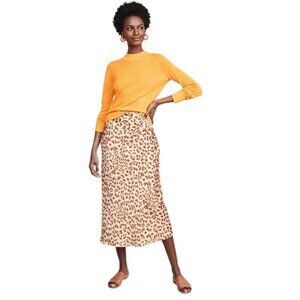Free People Normani Midi Skirt Size 10 Cheetah Print A Line Bias Cut